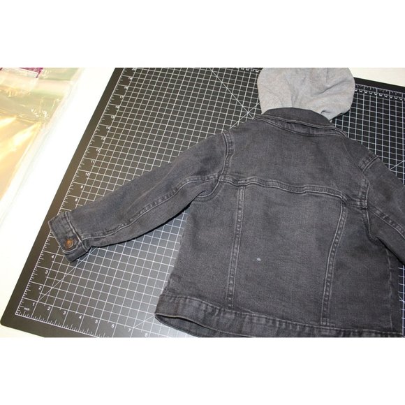 Old Navy/ Jacket with hood/(Size 3T) Black Demin with sweatshirt hoodie - Picture 13 of 16